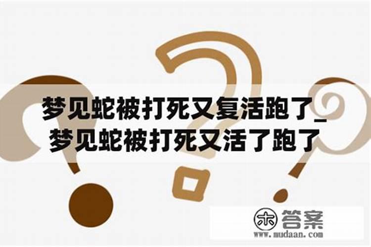 梦见大蛇被我杀死的预兆