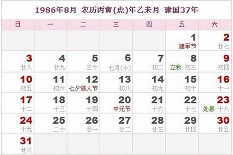 农历1986年8月25日丑时属虎的女生命运线