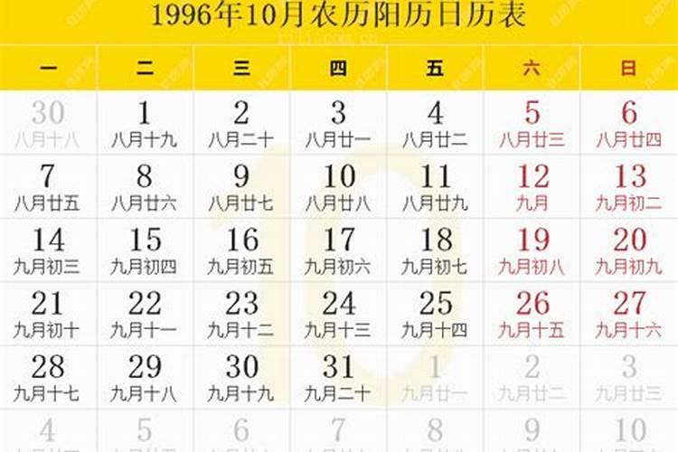 农历1996年10月16五行中属什么命人