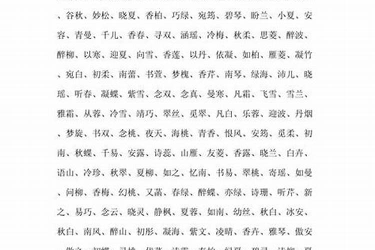 女孩清晰优雅名字