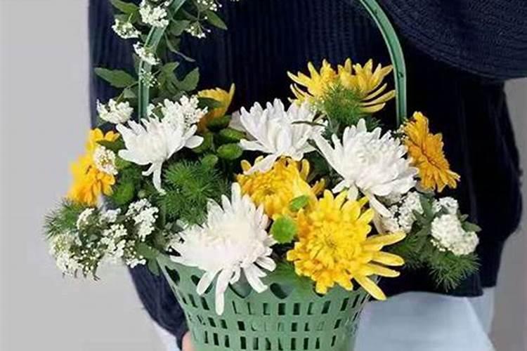 清明花篮怎么插