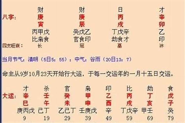 生辰八字算命几斤几两对照表？