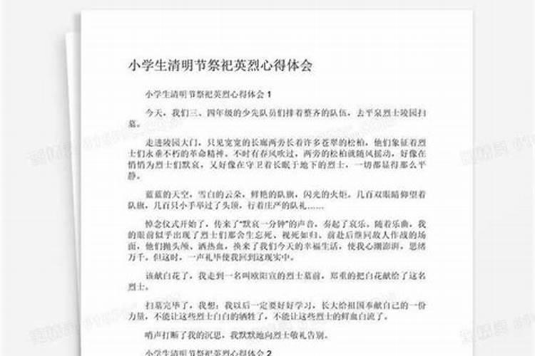 清明节祭英烈感想
