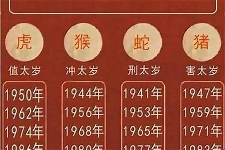 牛年犯太岁的四个属相是什么？