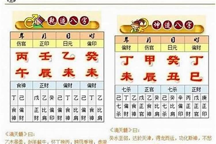 生辰八字算命几斤几两对照表？