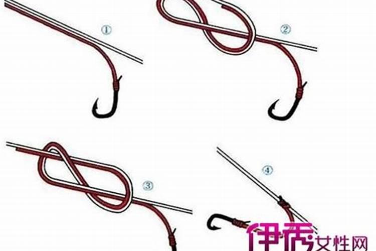 鱼钩连接八字环绑法