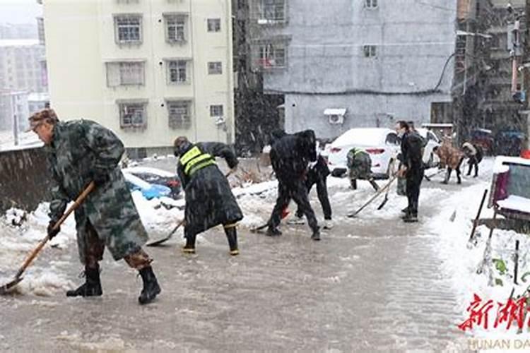梦见雪地铲路