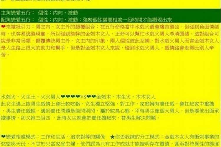 五行夫妻婚配表准不准,五行合婚表