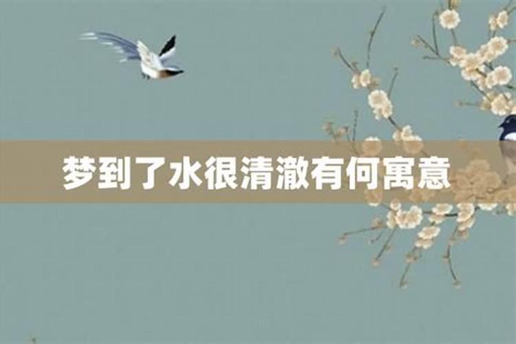 梦见水很清澈是什么征兆