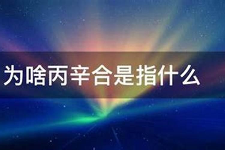 八字天干丙辛合是什么意思啊？