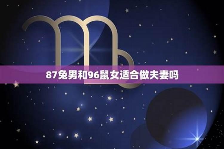 87年男兔和96年女鼠结婚好吗