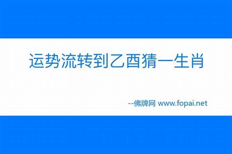 运势流转到乙酉,猜一生肖